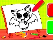 Easy Kids Coloring Bat